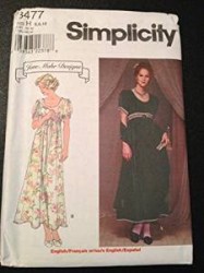 8477 MOHR PULLOVR SS EMPIRE LONG DRESS, SLIP, WRAP PATTERN 12-16